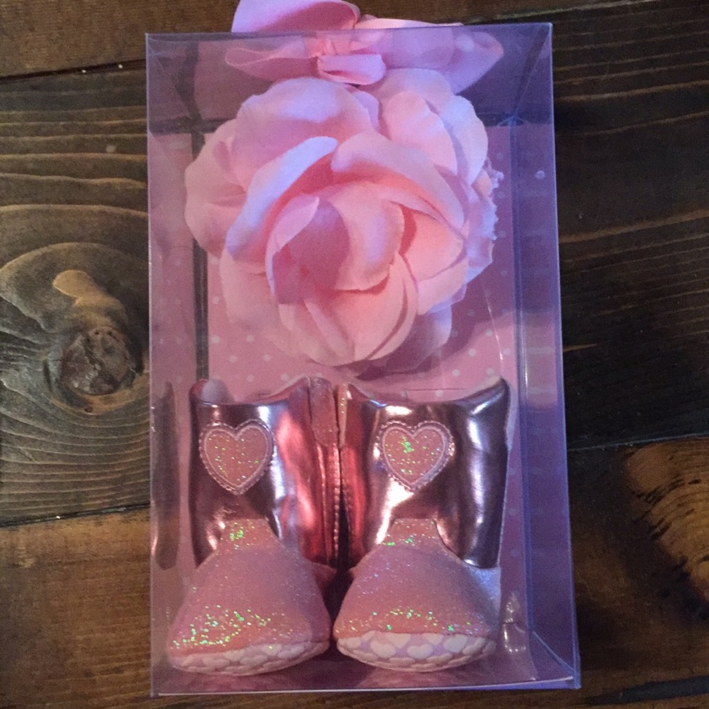 Baby boots with headband